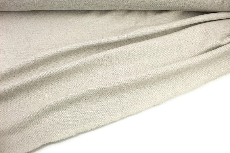 Heather Gray and Cream Sweater Knit Fabric Designer Fabric by the yard