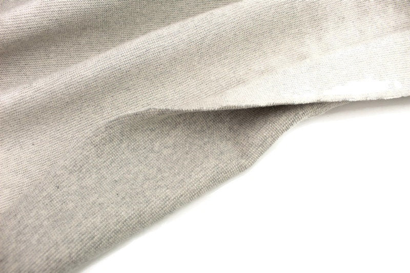 Heather Gray and Cream Sweater Knit Fabric Designer Fabric by the yard