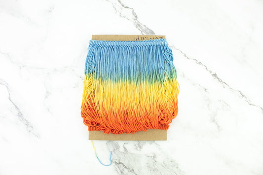 Blue Yellow and Orange Multi Fringe Trim 6.5 inches width x 1 yard and 26 inches length