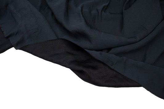 Navy and Black Double Sided Rayon Challis Designer Fabric by the yard