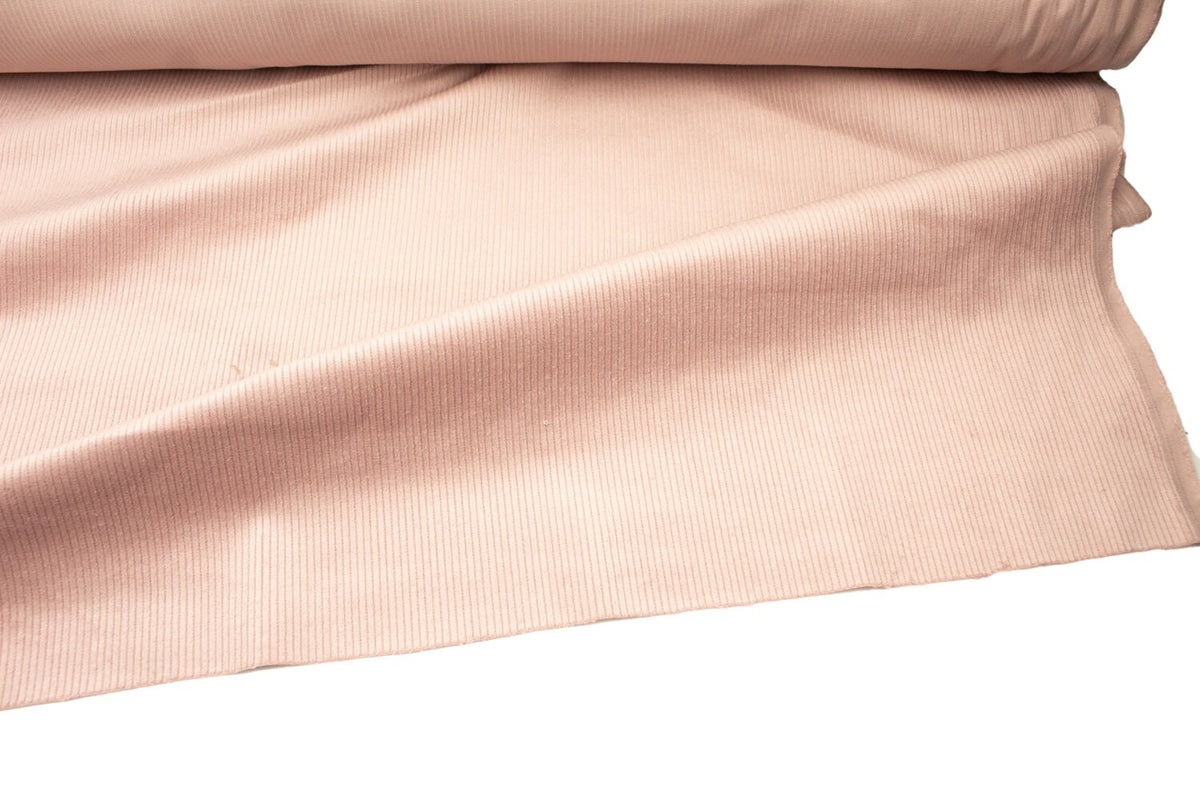 Light Blush Pink Stretch Corduroy Designer Fabric by the yard