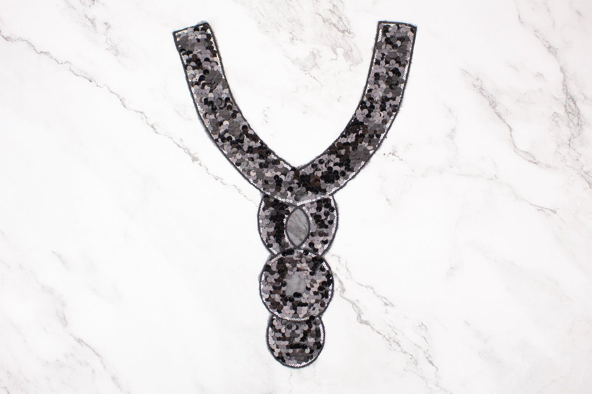 Black Sequined Applique