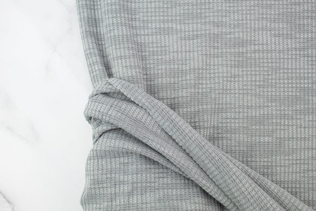 Heather Gray Rib Sweater Knit Fabric Remnant 3 yards