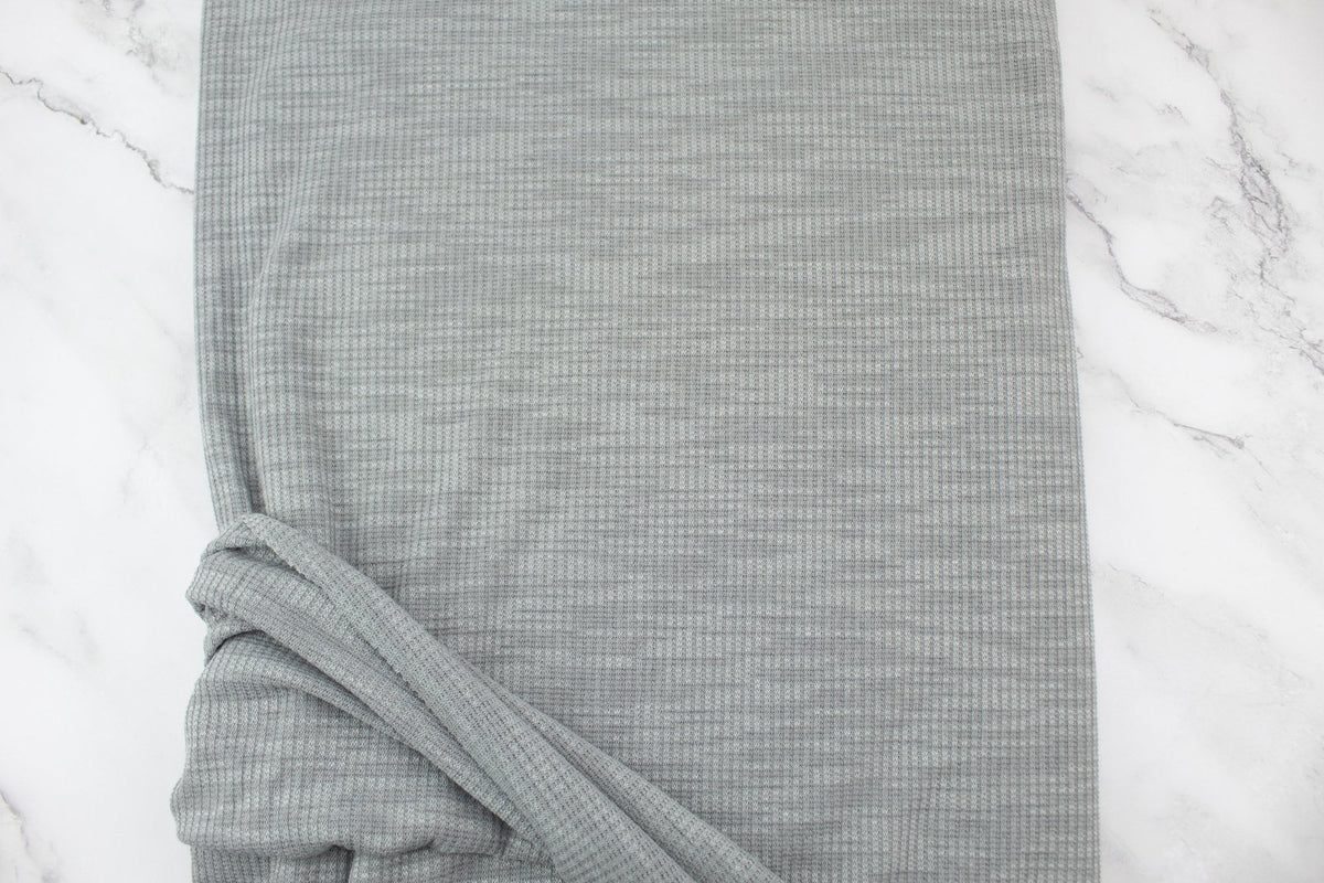 Heather Gray Rib Sweater Knit Fabric Remnant 3 yards