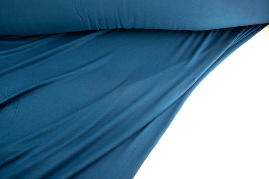 Peacock Blue Knit Jersey Fabric by the yard