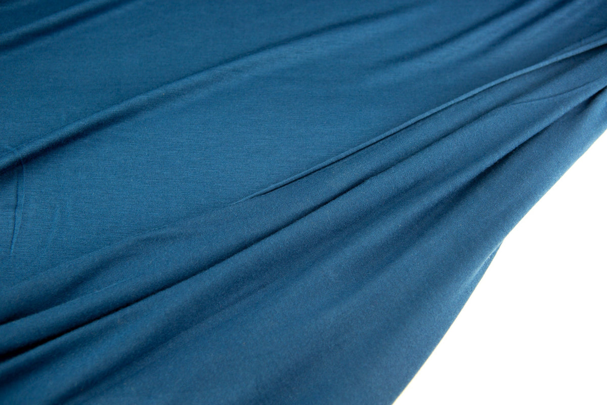 Peacock Blue Knit Jersey Fabric by the yard