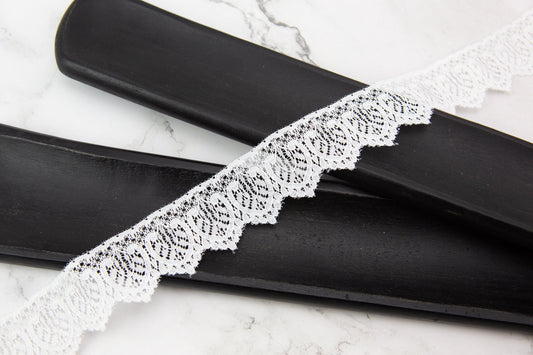 White Scalloped Lace Trim 1-5/8 inches width x per 5 yards