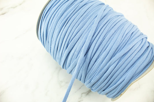 Blue Crepe Knit Trim Spaghetti Straps Hollow Tube Tubular Trim 5 yards