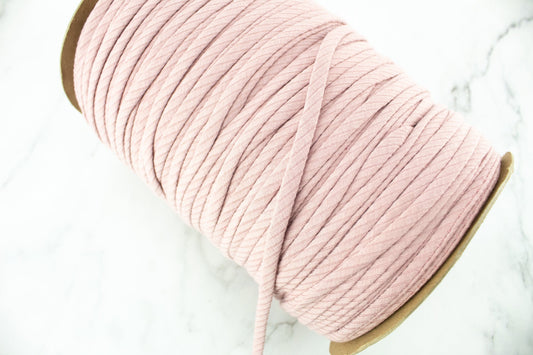 Blush Pink Rib Knit Trim Spaghetti Straps Hollow Tube Tubular Trim Remnant 27 yards