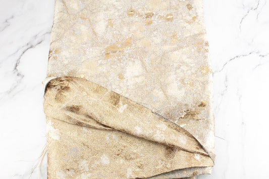 Champagne and Gold Modern Damask Designer Fabric 116 inches width by the yard