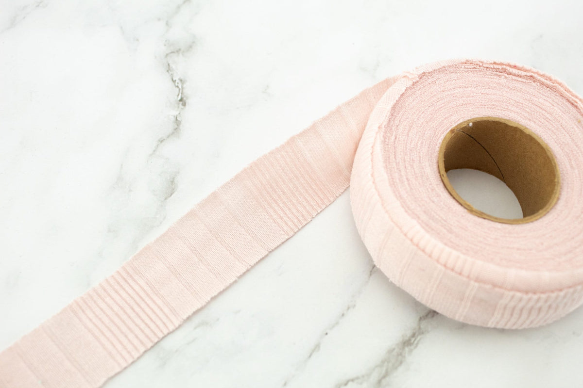 Light Pink rib knit jersey bias tape 24 yards x 1-1/8 inches wide