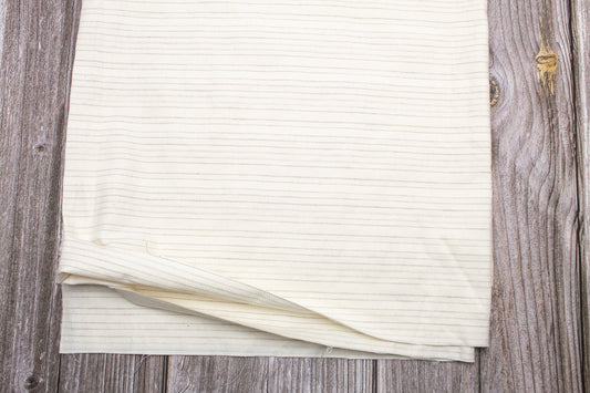 Cream Italian Stripe Cotton Fabric Remnant 3 pieces total Over 1.5 yards worth