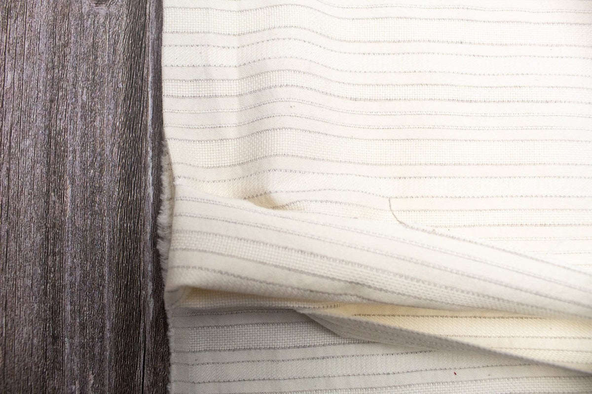 Cream Italian Stripe Cotton Fabric Remnant 3 pieces total Over 1.5 yards worth