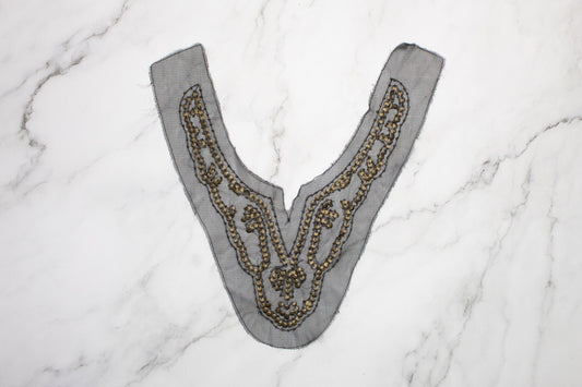 Antique Brass Beaded Applique