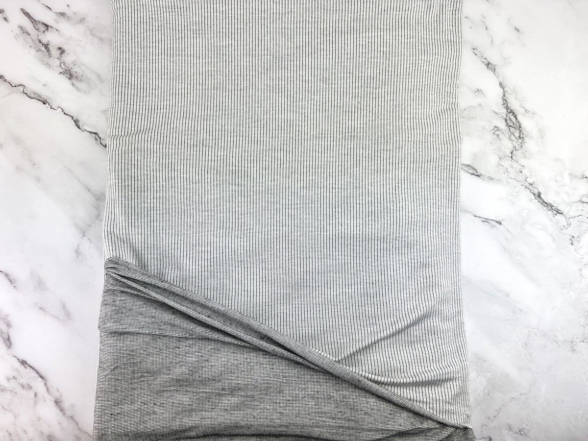 White and Black Novelty Pinstripe Knit Fabric Designer Fabric by the yard