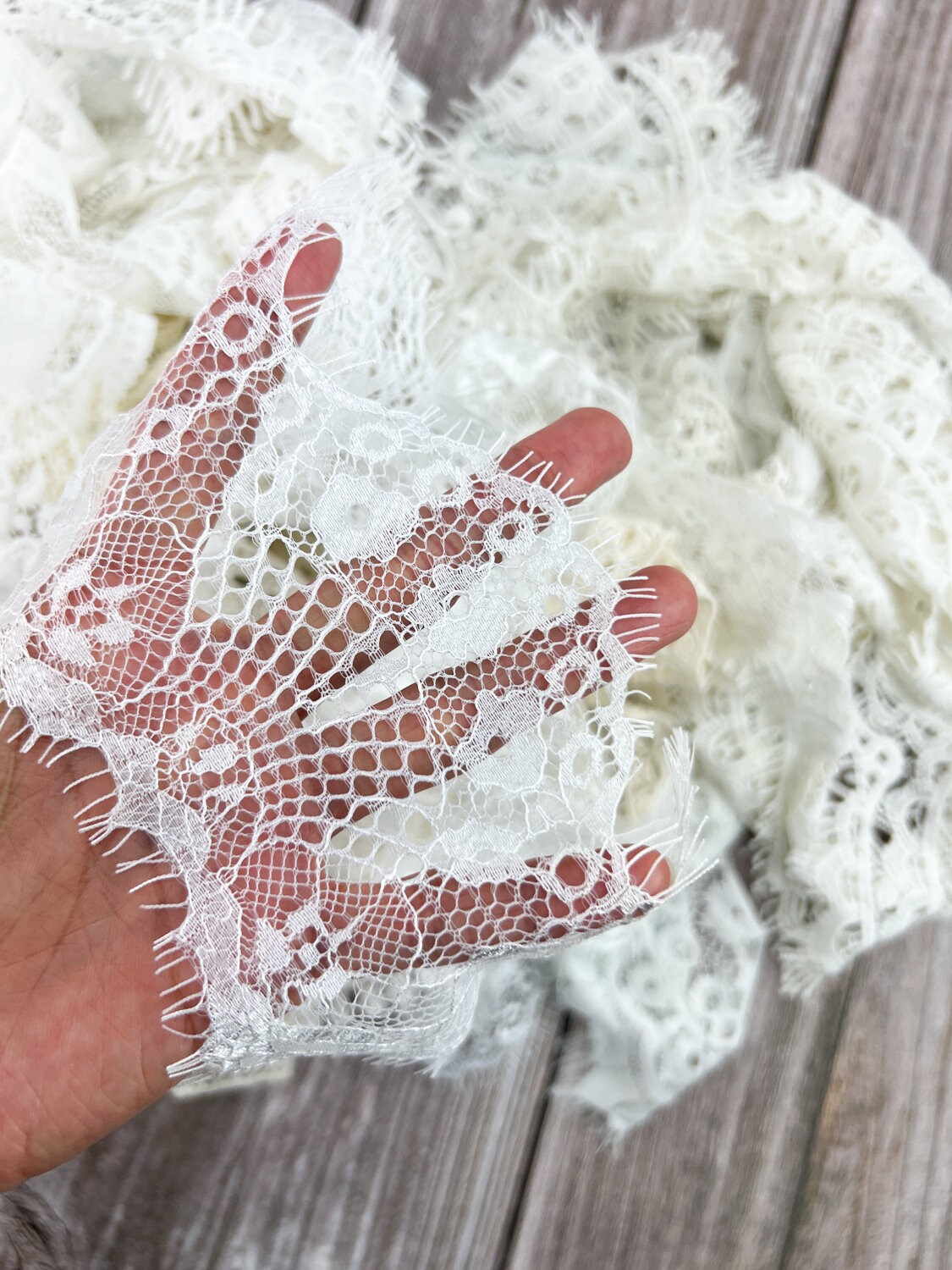 Off White and Ecru Mixed Variety Lace Trim Scrap Pack Scrap Bundle Pack 10 Trims Over 21 yards Total