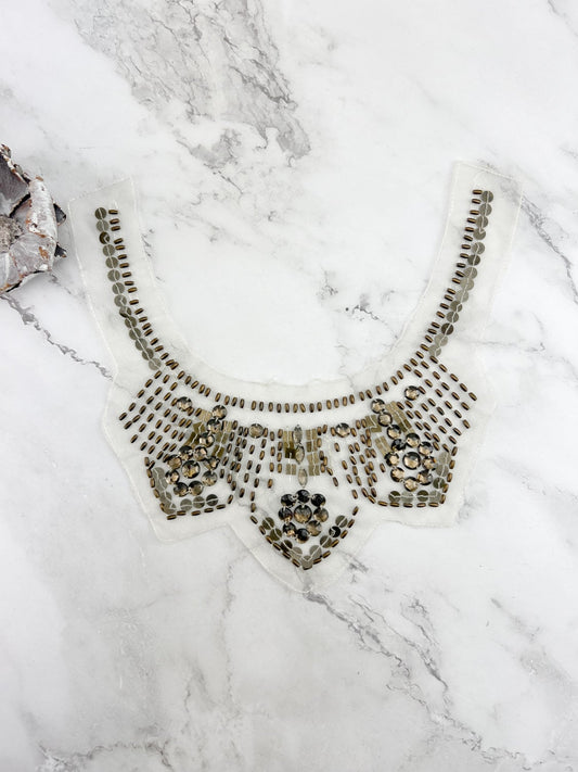 Beaded Top Applique on Mesh