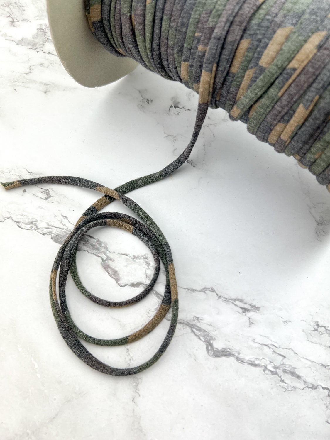 Camouflage Knit Jersey Trim Spaghetti Strap Trim Hollow Tube Tubular Trim 10 yards