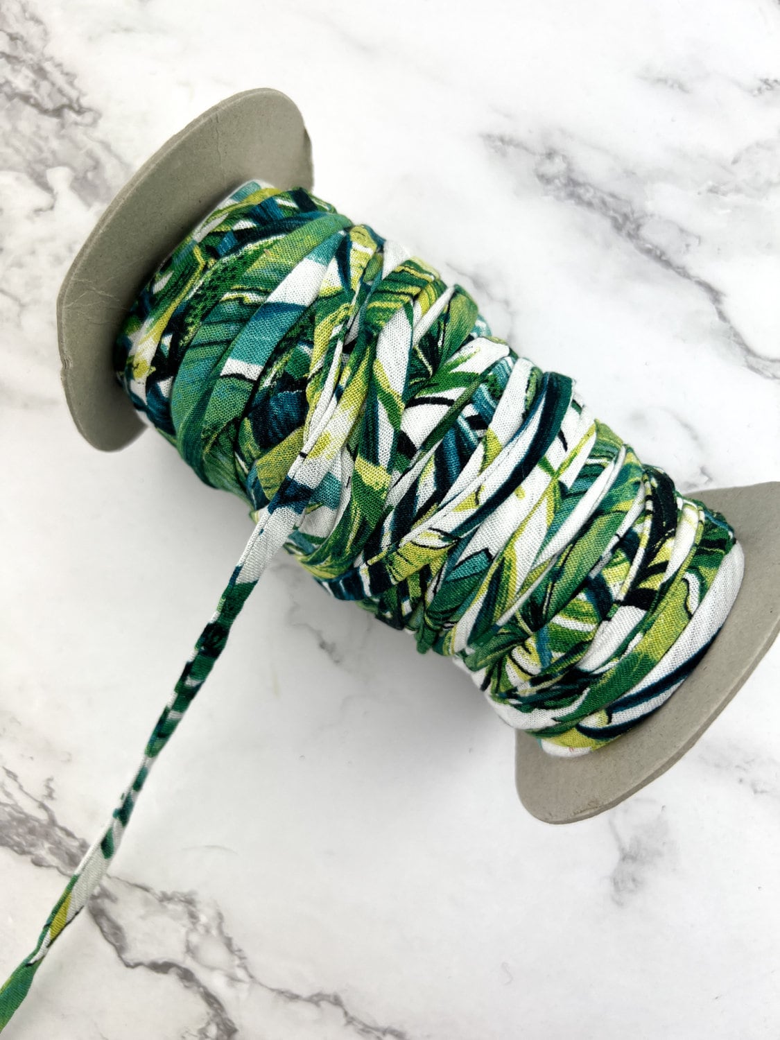 Green Leaves Spaghetti Straps Trim Hollow Tube Tubular 10 yards