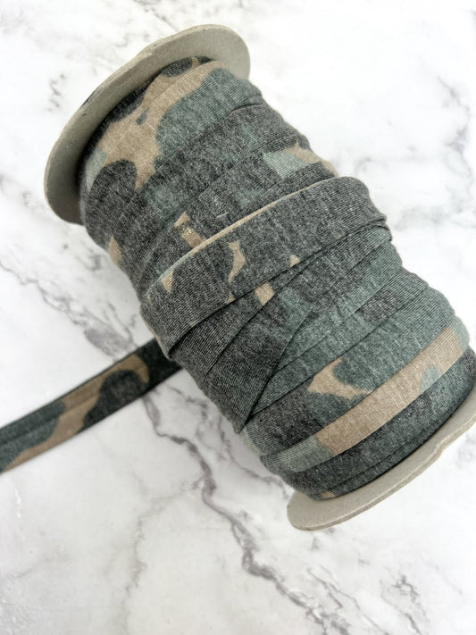 Camouflage Knit Jersey Trim Spaghetti Strap Trim Hollow Tube Tubular Trim 10 yards