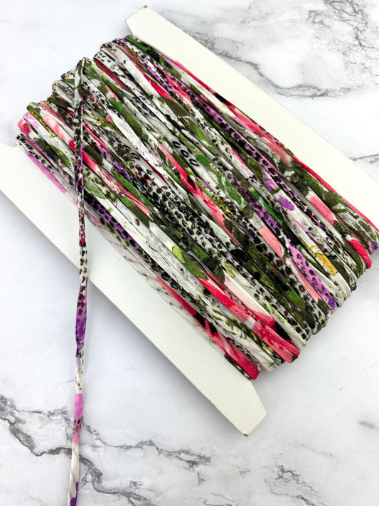 Pink Floral Animal Print Crepe Chiffon Trim 50 yards Bulk