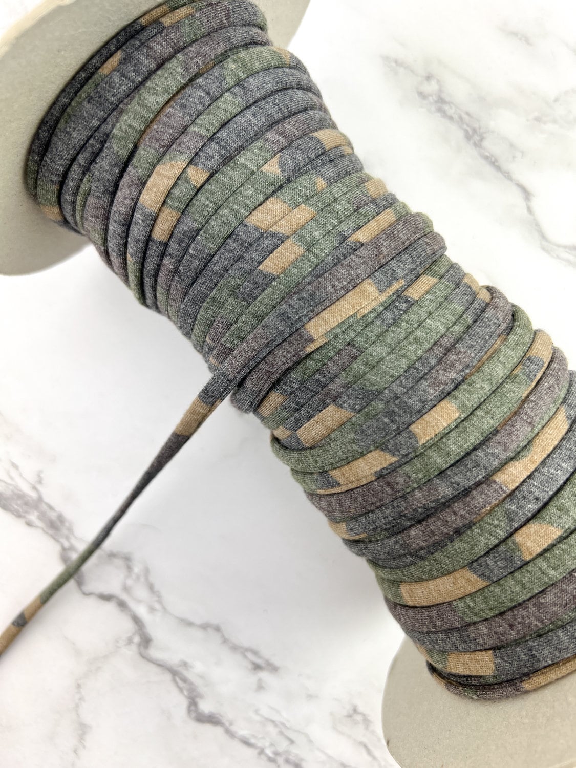 Camouflage Knit Jersey Trim Spaghetti Strap Trim Hollow Tube Tubular Trim 10 yards