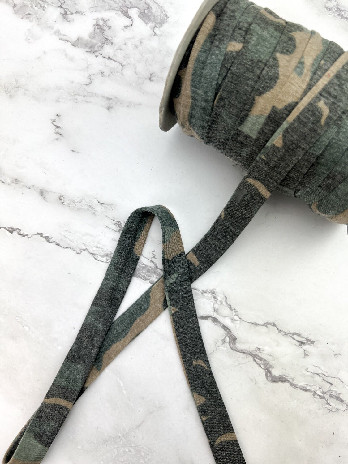 Camouflage Knit Jersey Trim Spaghetti Strap Trim Hollow Tube Tubular Trim 10 yards