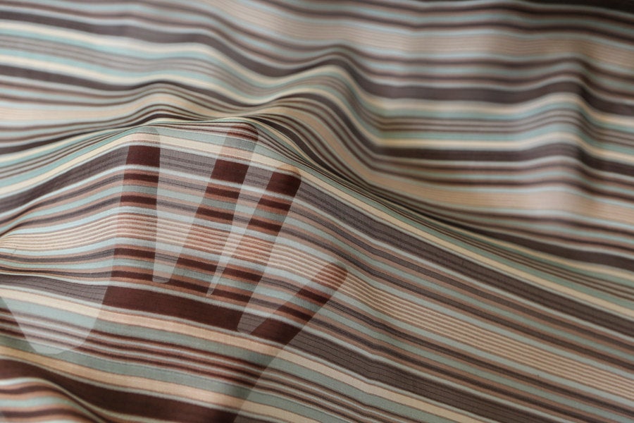 Multi Stripe Printed Silk Chiffon Fabric by the yard
