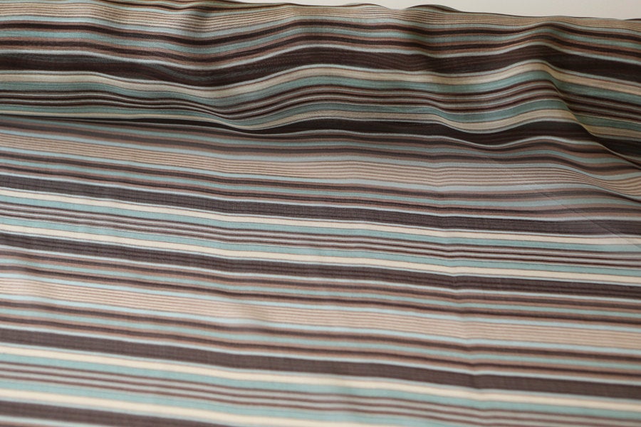 Multi Stripe Printed Silk Chiffon Fabric by the yard