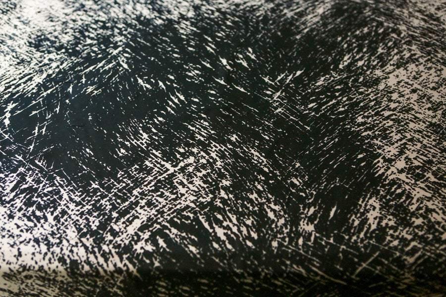 Black and Beige Graphic Splatter Print Charmeuse Fabric Satin by the Yard - Felinus Fabrics