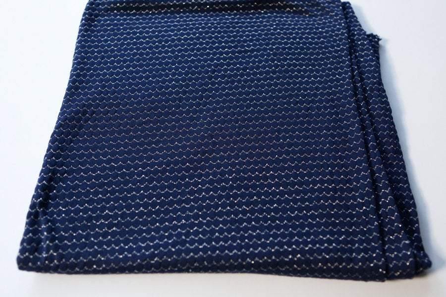 Dark Blue and Silver Open Weave Sweater Knit Fabric  1 Yard and 20 Inches  Extra Wide  OSK00140 - Felinus Fabrics