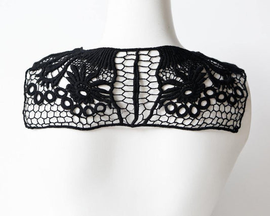 Floral Back Lace Black Applique  APP00012 - Felinus Fabrics