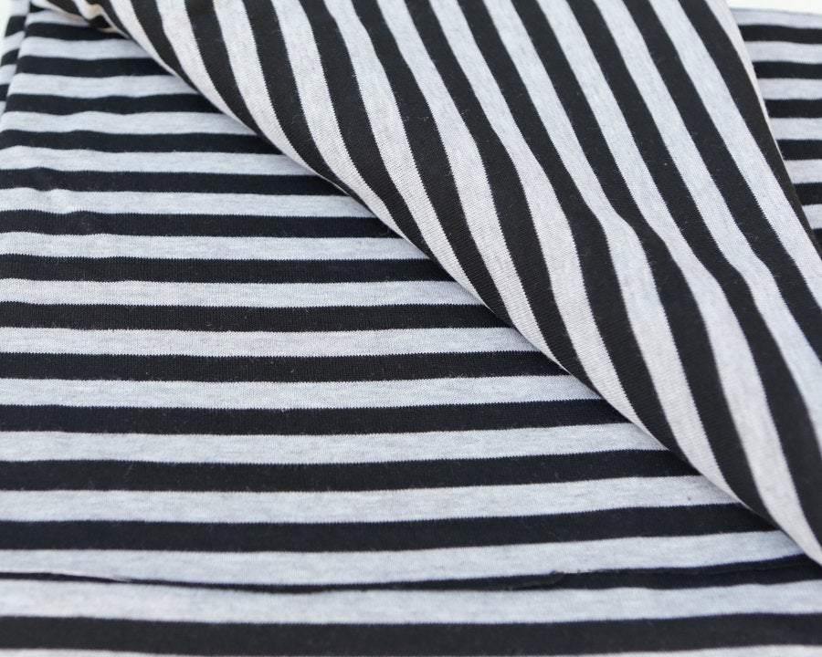 Black and Heather Gray Fabric Stripe Sweater Knit fabric by the Yard  Extra Wide - Felinus Fabrics