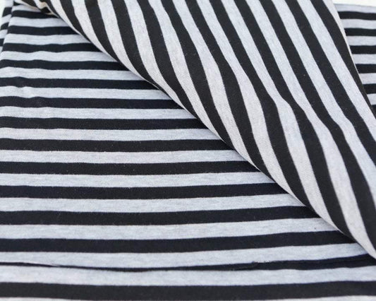 Black and Heather Gray Fabric Stripe Sweater Knit fabric by the Yard  Extra Wide - Felinus Fabrics