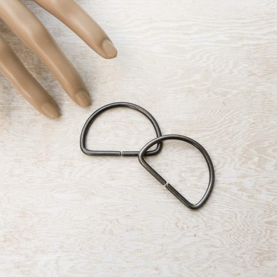 4 Extra Large 2 Inches Brushed Gunmetal D Rings - Felinus Fabrics