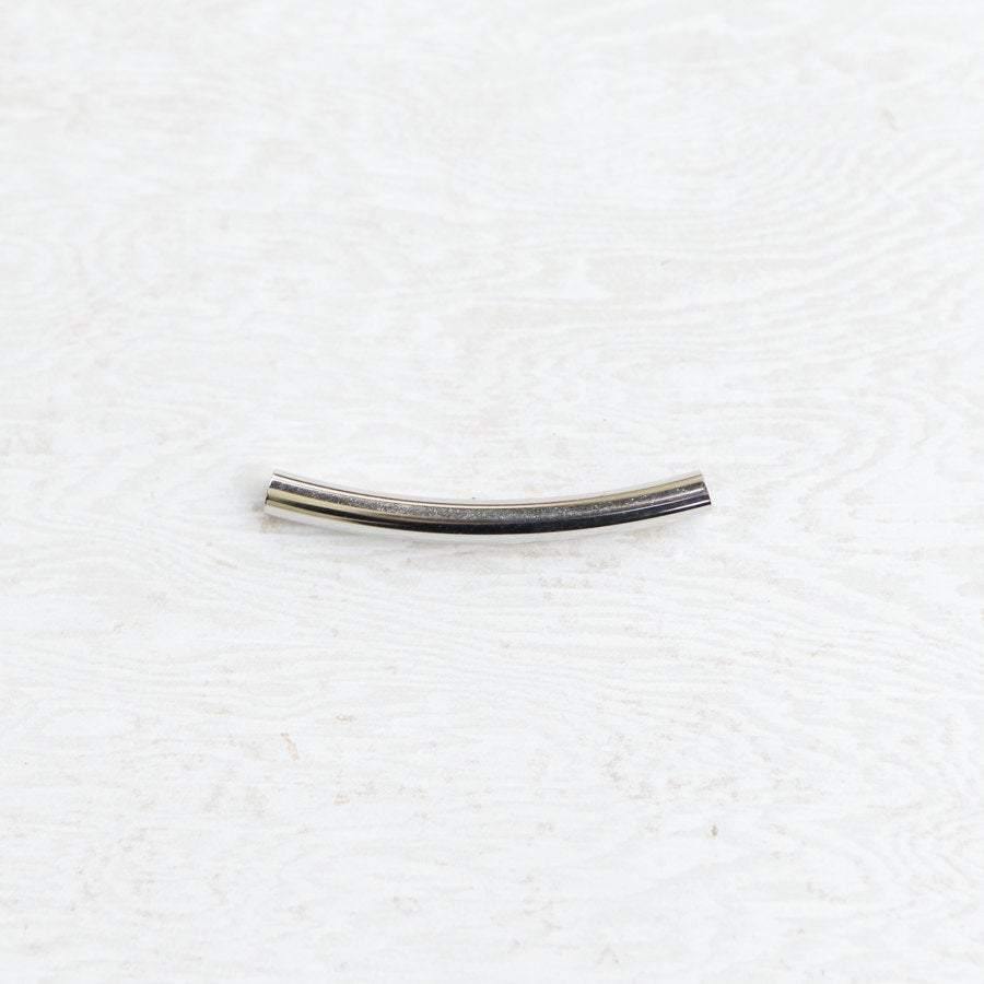 10 Pieces Silver 50mm x 5mm Curved Tube Spacer Tubular - Felinus Fabrics
