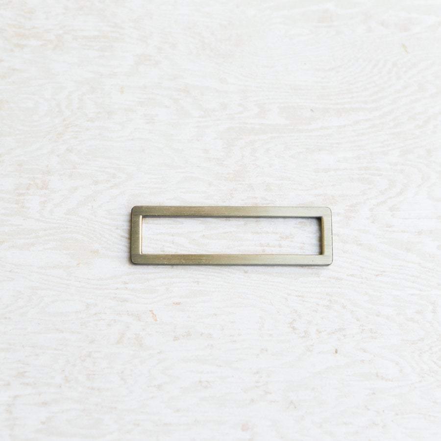 2 Pieces Brushed Antique Brass Large Rectangular Ring 52mm x 15mm - Felinus Fabrics