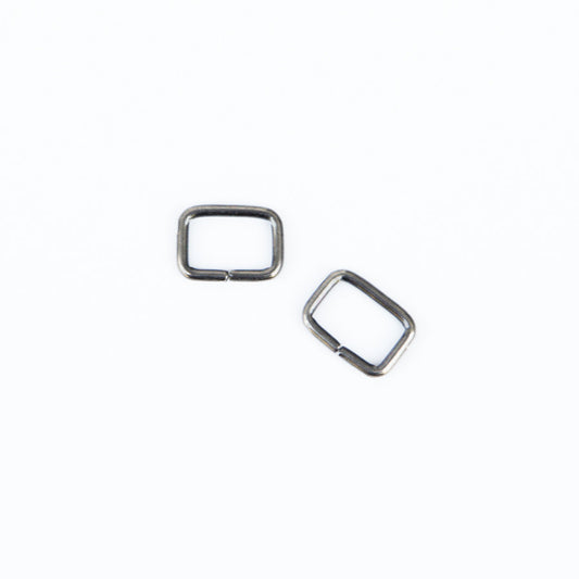 Small Gunmetal Rectangular Rings 20 Pieces