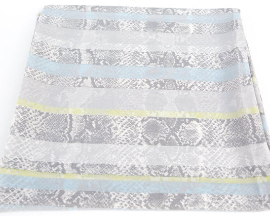 Light Gray Blue Green Snake Print Stripe Light Weight Polyester Crepe Fabric 1 Yard and 13 Inches