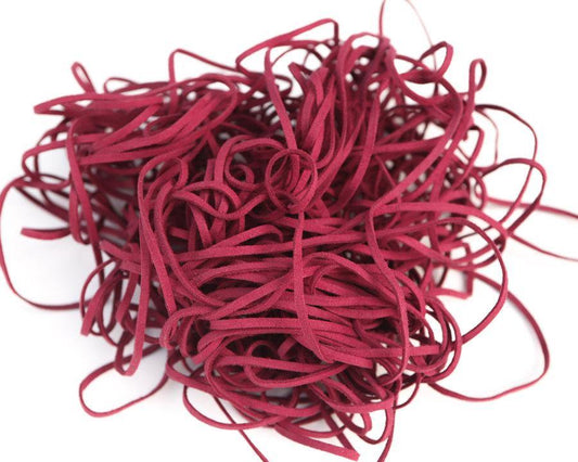 Red Pink Faux Suede Trim Cord 3mm 30 yards ATN00118 - Felinus Fabrics