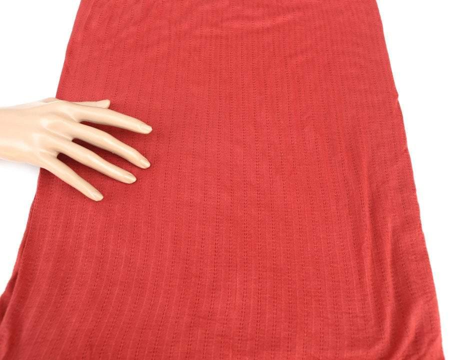 Rust Orange Vertical Stripe Open Weave Knit Fabric 34 Inches in Length  OSK00114 - Felinus Fabrics