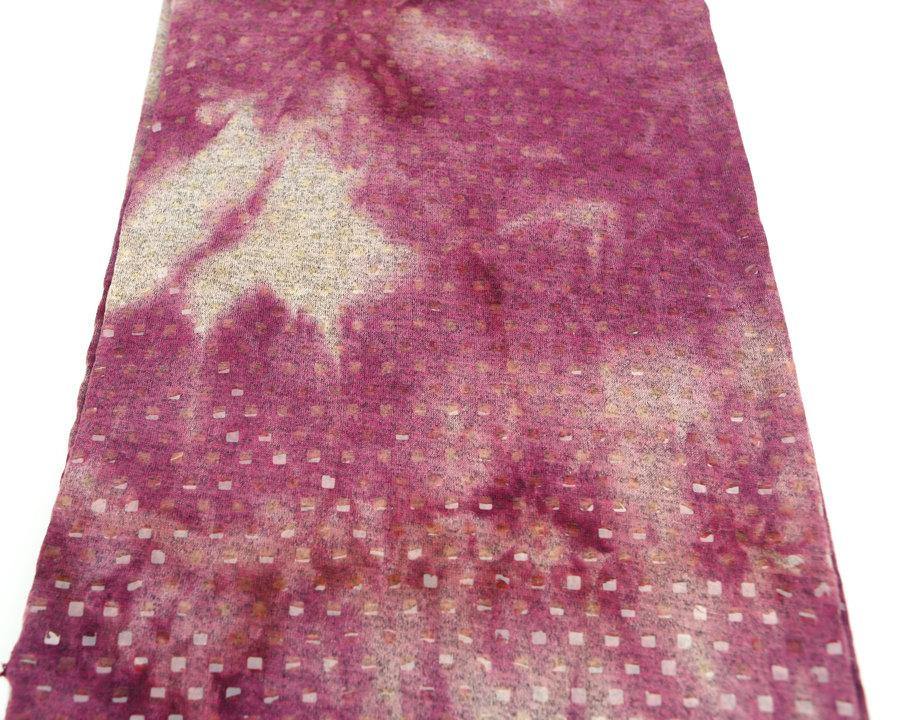 Magenta and Beige Sweater Knit Fabric Tie Dye Muted Magenta and Heather Beige by the Yard  OSK00040R - Felinus Fabrics