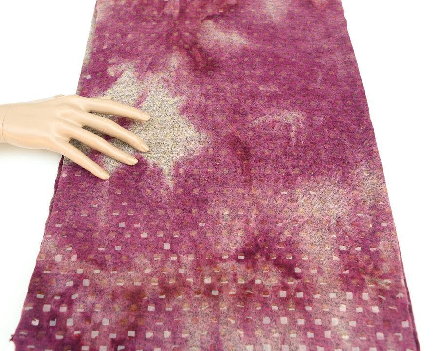 Magenta and Beige Sweater Knit Fabric Tie Dye Muted Magenta and Heather Beige by the Yard  OSK00040R - Felinus Fabrics