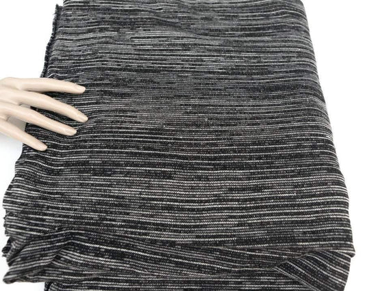 Heather Black and Off White Open Weave Sweater Knit Fabric by the Yard OSK00204 - Felinus Fabrics