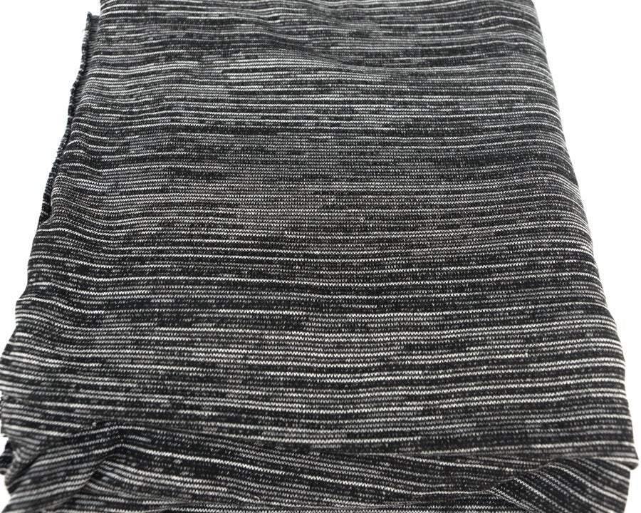 Heather Black and Off White Open Weave Sweater Knit Fabric by the Yard OSK00204 - Felinus Fabrics