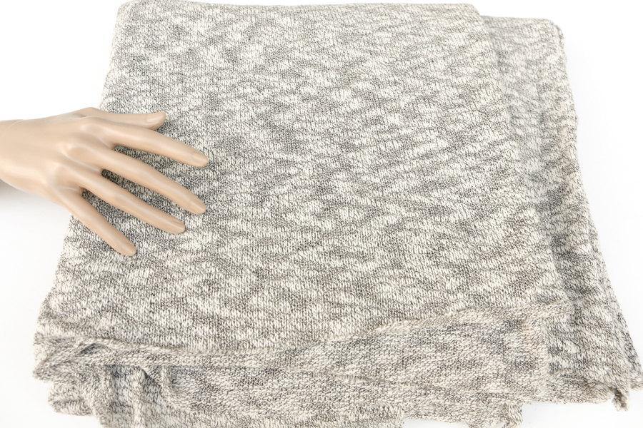 Heather Off White and Black Open Weave Sweater Knit Fabric 1.5 yards OSK00005 - Felinus Fabrics