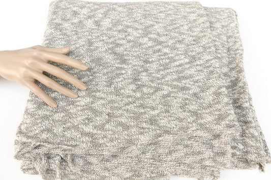 Heather Off White and Black Open Weave Sweater Knit Fabric 1.5 yards OSK00005 - Felinus Fabrics