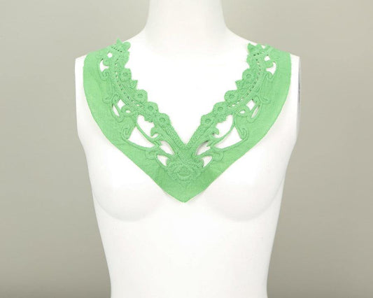 Green Applique Embroidered Floral Cotton  APP00015 - Felinus Fabrics