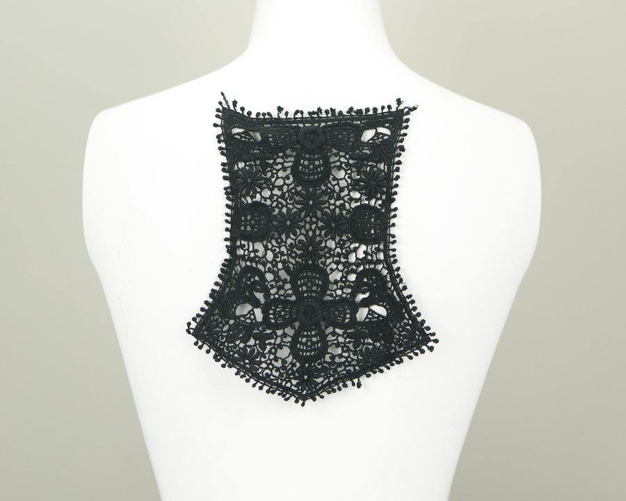 Black Floral Lace Applique - Felinus Fabrics