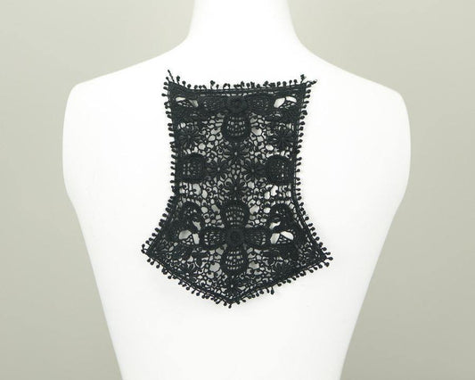 Black Floral Lace Applique - Felinus Fabrics